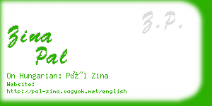 zina pal business card